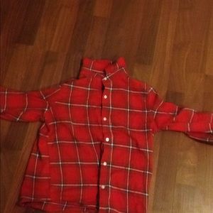 Red and white boys flannel